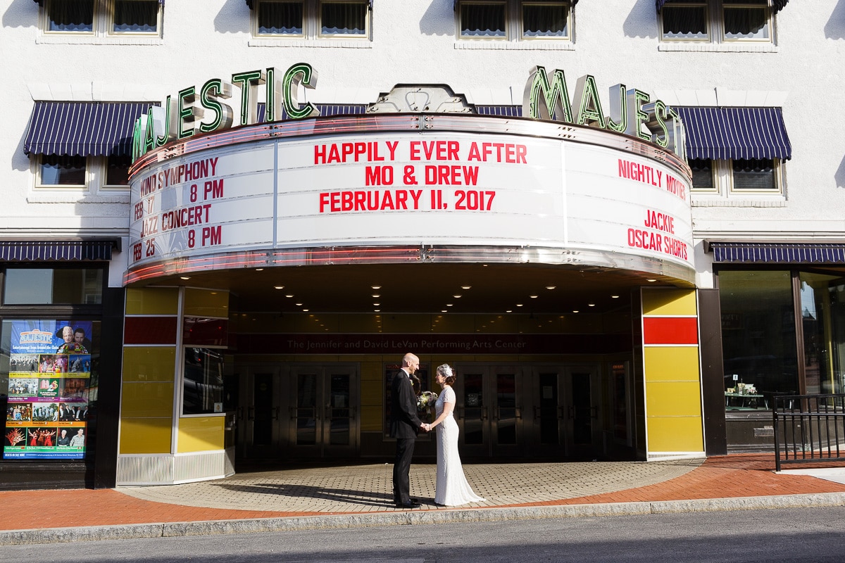 Gettysburg Majestic Theater Wedding Photo